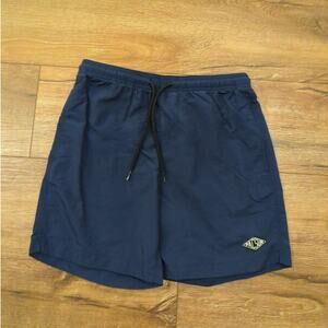 Pacsun Men's Small Swim Trunks Mesh Lined Blue Nylon Drawstring Stretch